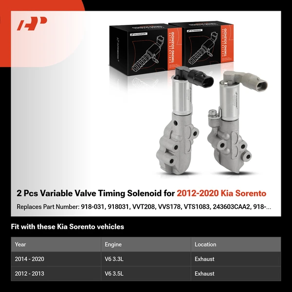 2 Pcs Variable Valve Timing Solenoid for 2012-2020 Kia Sorento