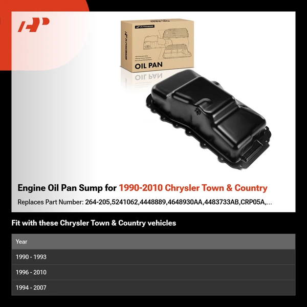 Engine Oil Pan Sump for 1990-2010 Chrysler Town & Country