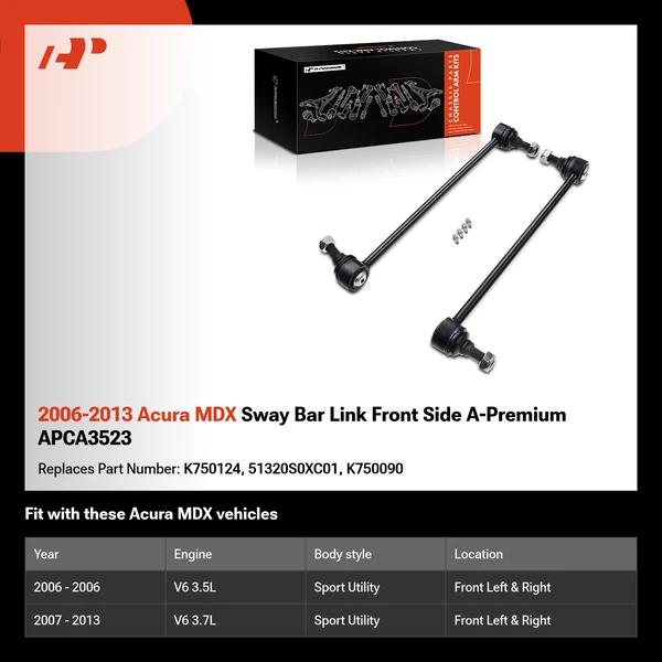 2006-2013 Acura MDX Sway Bar Link Front Side A-Premium APCA3523