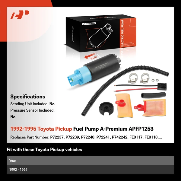 1992-1995 Toyota Pickup Fuel Pump A-Premium APFP1253