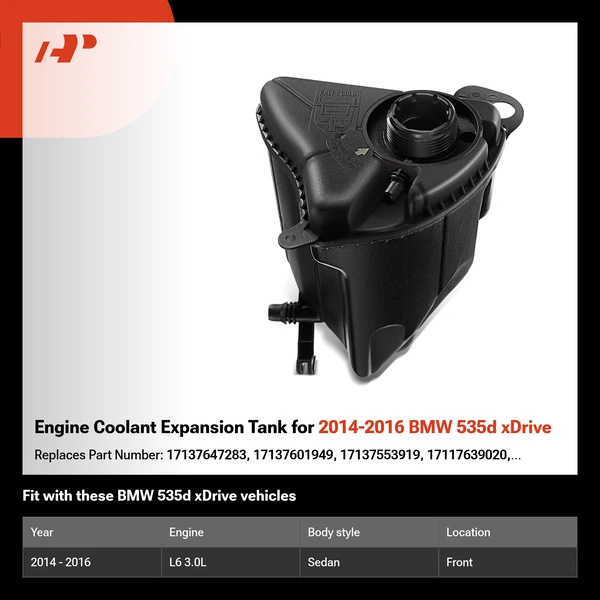 Engine Coolant Expansion Tank for 2014-2016 BMW 535d xDrive
