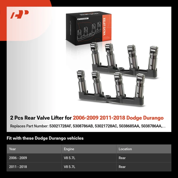 2 Pcs Rear Valve Lifter for 2006-2009 2011-2018 Dodge Durango