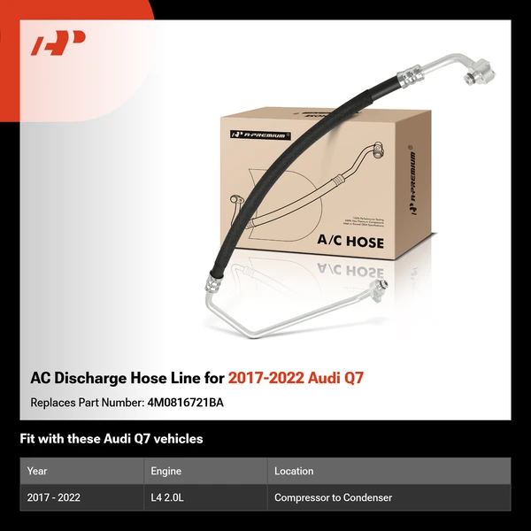 AC Discharge Hose Line for 2017-2022 Audi Q7
