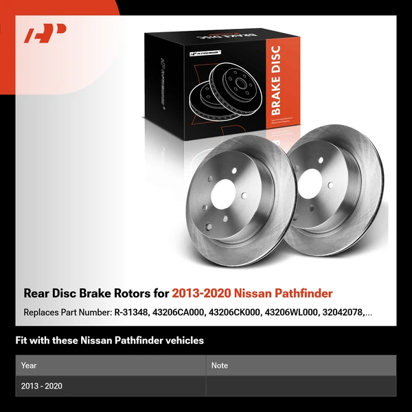Rear Disc Brake Rotors for 2013-2020 Nissan Pathfinder