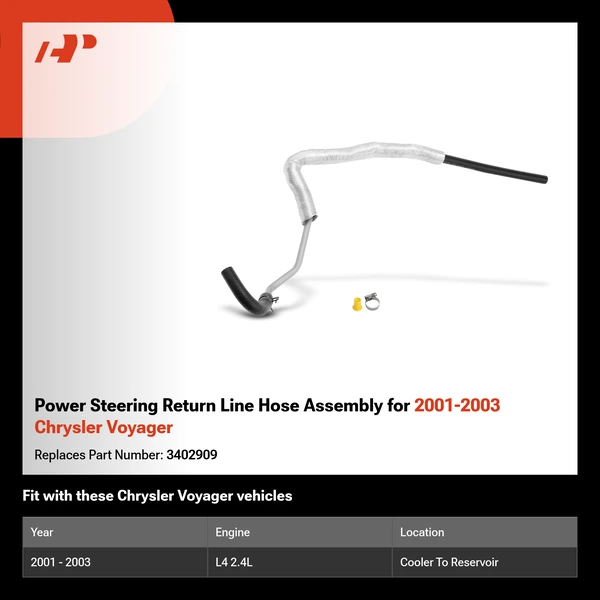 Power Steering Return Line Hose Assembly for 2001-2003 Chrysler Voyager
