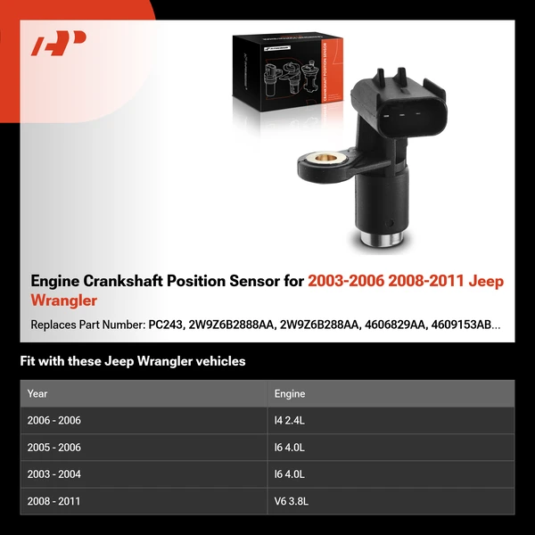 Engine Crankshaft Position Sensor for 2003-2006 2008-2011 Jeep Wrangler