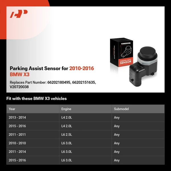 Parking Assist Sensor for 2010-2016 BMW X3
