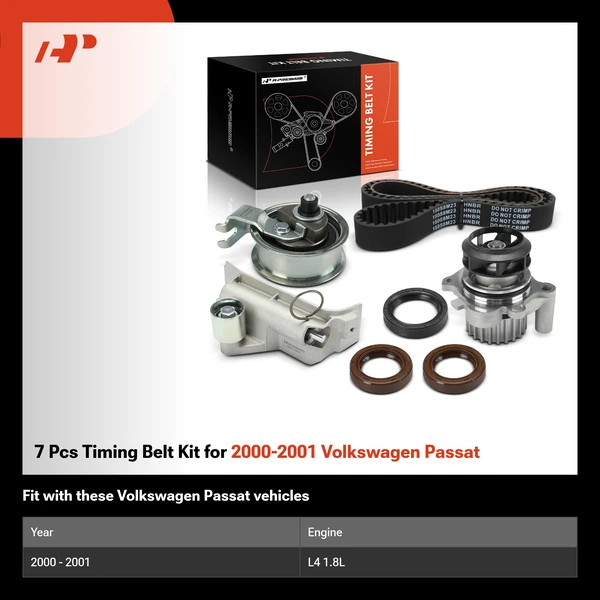 7 Pcs Timing Belt Kit for 2000-2001 Volkswagen Passat