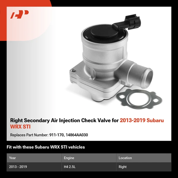 Right Secondary Air Injection Check Valve for 2013-2019 Subaru WRX STI