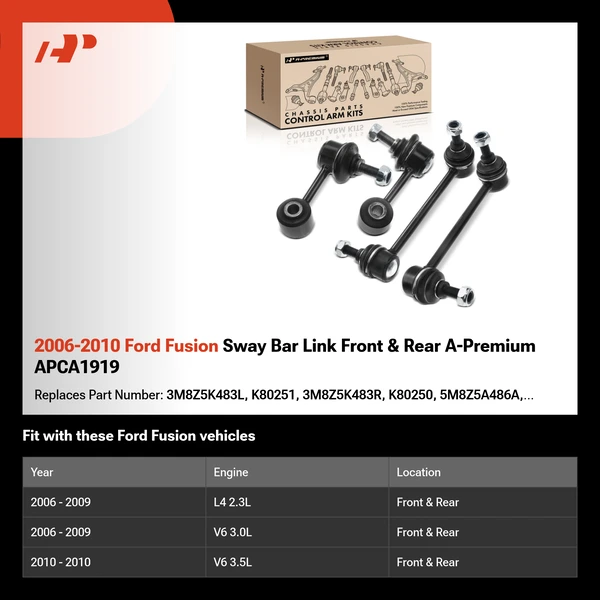 2006-2010 Ford Fusion Sway Bar Link Front & Rear A-Premium APCA1919