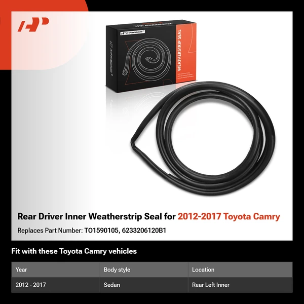 Rear Driver Inner Weatherstrip Seal for 2012-2017 Toyota Camry