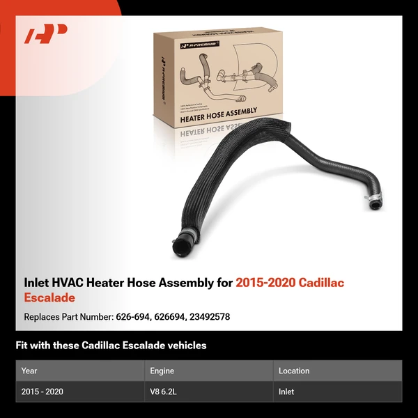 Inlet HVAC Heater Hose Assembly for 2015-2020 Cadillac Escalade