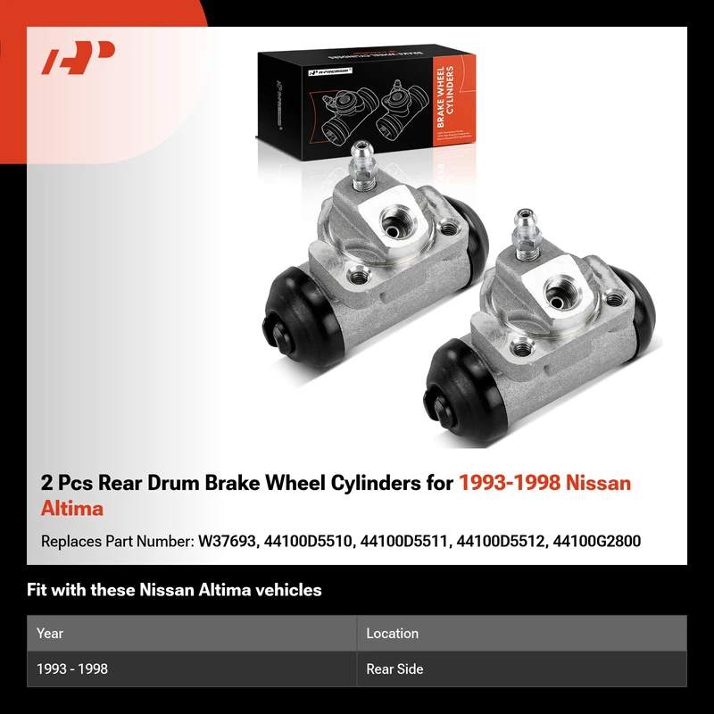 2 Pcs Rear Drum Brake Wheel Cylinders for 1993-1998 Nissan Altima