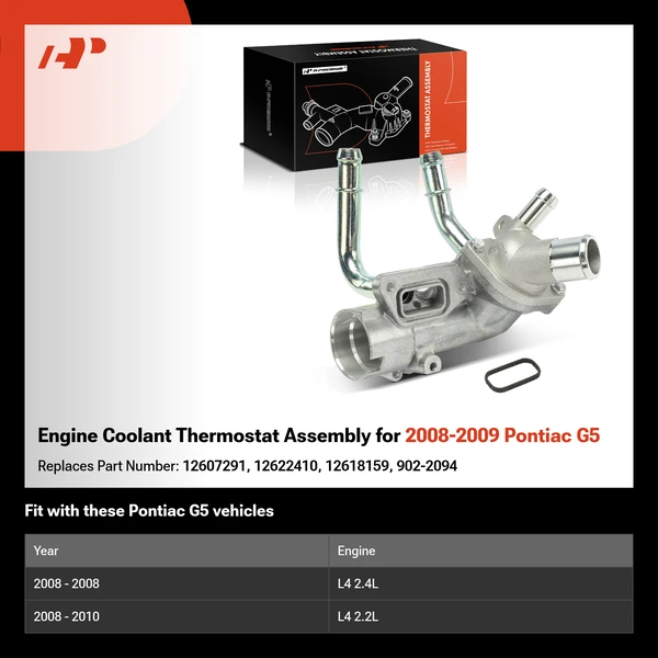 Engine Coolant Thermostat Assembly for 2008-2009 Pontiac G5