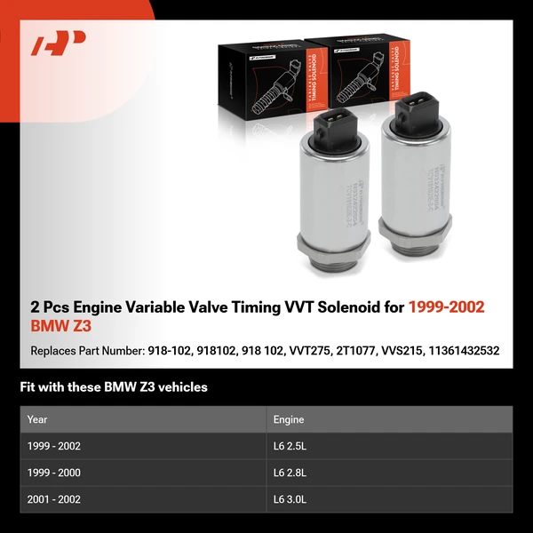 2 Pcs Engine Variable Valve Timing VVT Solenoid for 1999-2002 BMW Z3