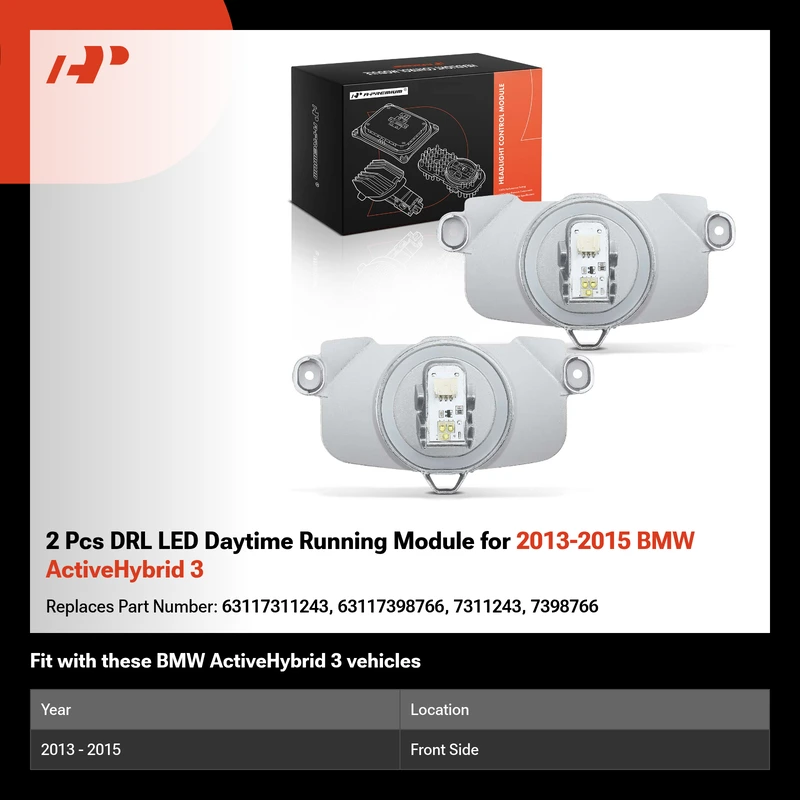 2 Pcs DRL LED Daytime Running Module for 2013-2015 BMW ActiveHybrid 3