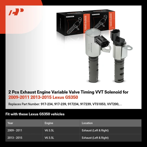 2 Pcs Exhaust Engine Variable Valve Timing VVT Solenoid for 2009-2011 2013-2015 Lexus GS350