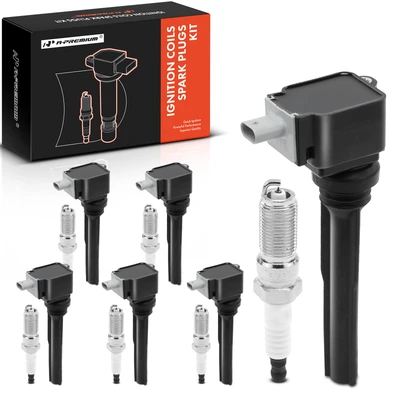 6 Pcs Black Ignition Coil & 6 Pcs IRIDIUM Spark Plug Kit