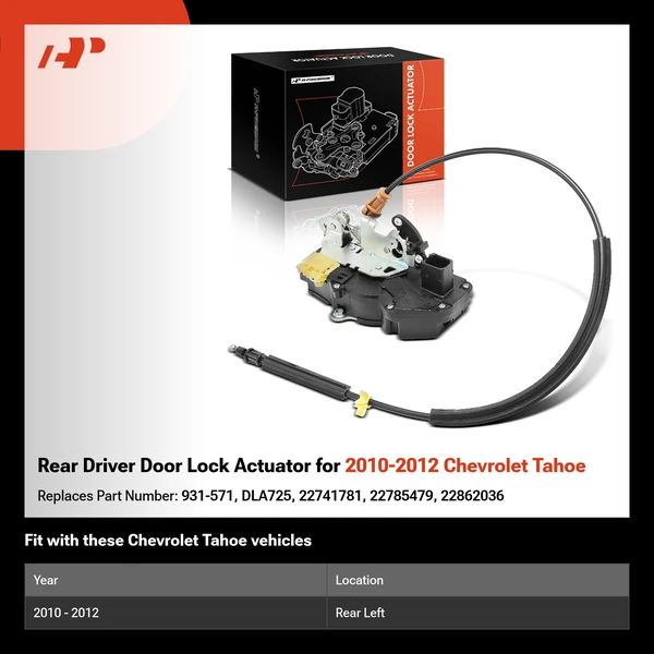Rear Driver Door Lock Actuator for 2010-2012 Chevrolet Tahoe