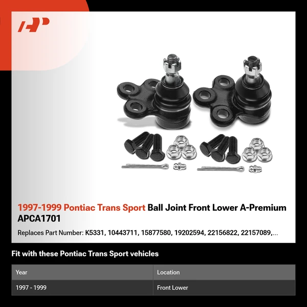 1997-1999 Pontiac Trans Sport Ball Joint Front Lower A-Premium APCA1701