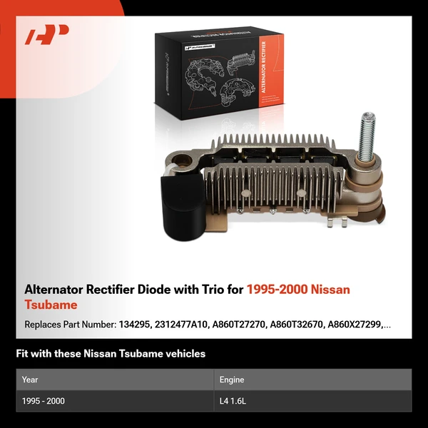 Alternator Rectifier Diode with Trio for 1995-2000 Nissan Tsubame