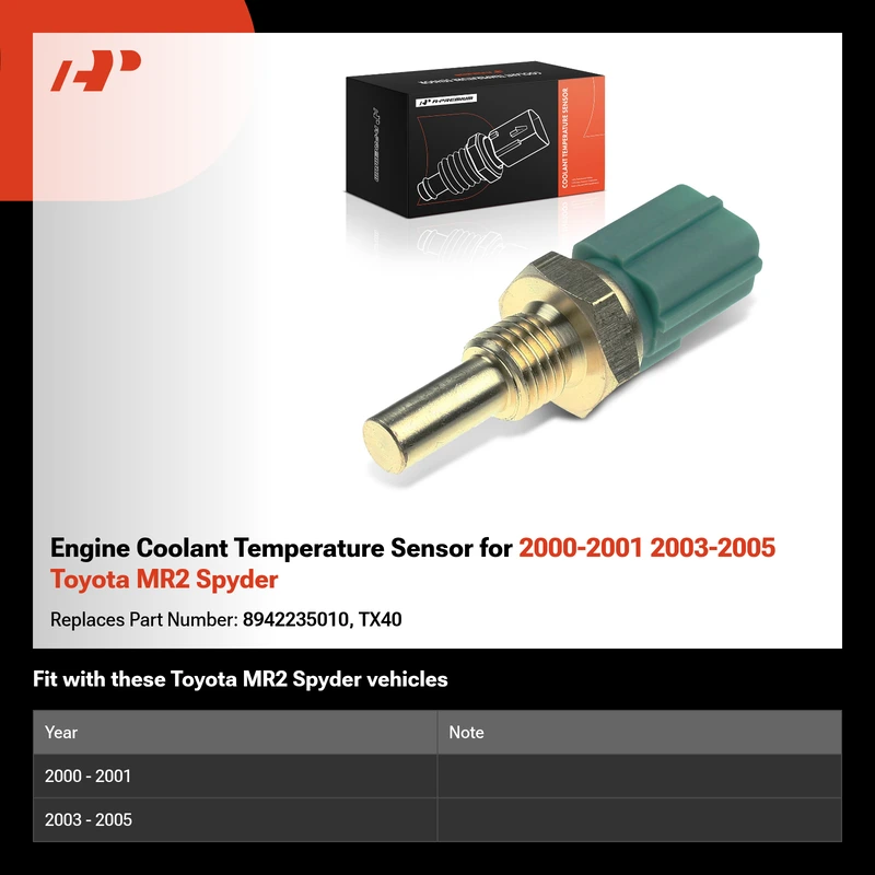 Engine Coolant Temperature Sensor for 2000-2001 2003-2005 Toyota MR2 Spyder
