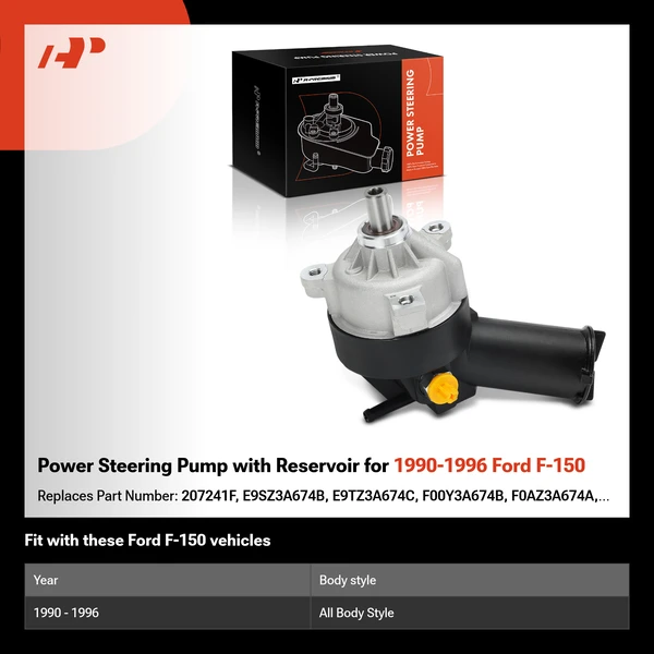 Power Steering Pump with Reservoir for 1990-1996 Ford F-150