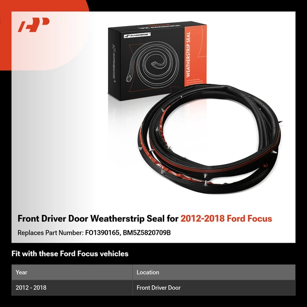 Front Driver Door Weatherstrip Seal for 2012-2018 Ford Focus