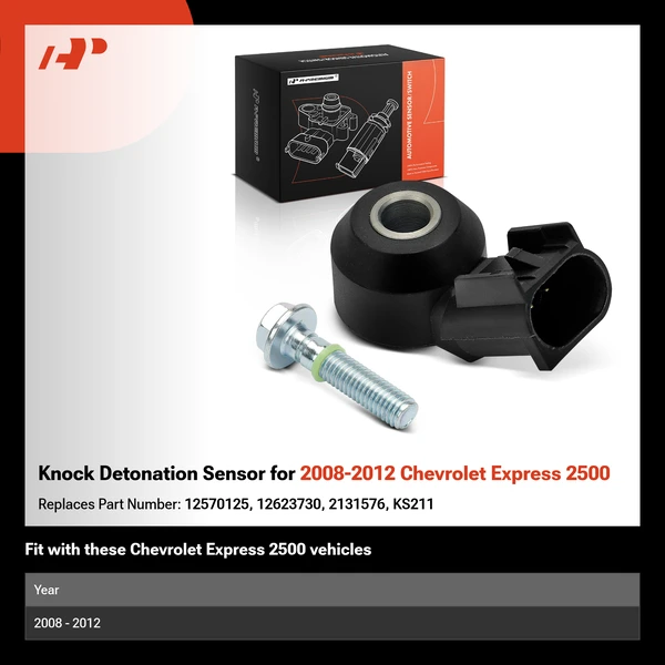 Knock Detonation Sensor for 2008-2012 Chevrolet Express 2500