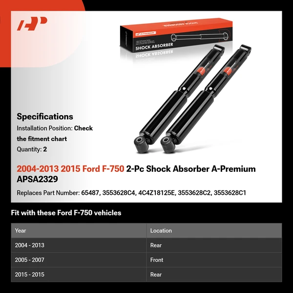 2004-2013 2015 Ford F-750 2-Pc Shock Absorber A-Premium APSA2329