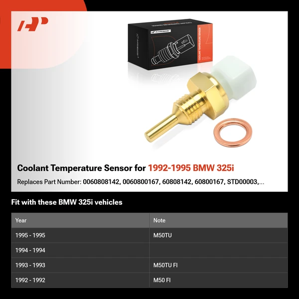 Coolant Temperature Sensor for 1992-1995 BMW 325i