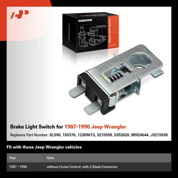 Brake Light Switch for 1987-1990 Jeep Wrangler