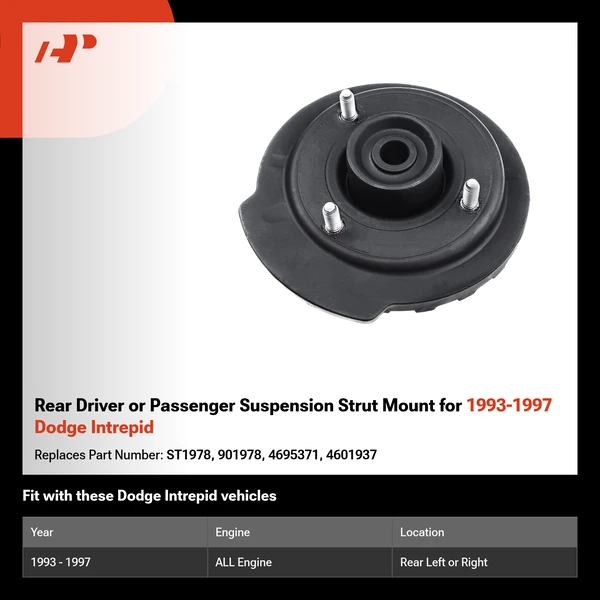Rear Driver or Passenger Suspension Strut Mount for 1993-1997 Dodge Intrepid