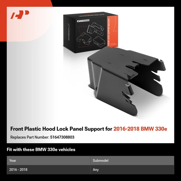 Front Plastic Hood Lock Panel Support for 2016-2018 BMW 330e