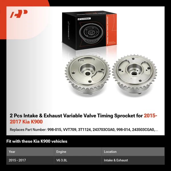 2 Pcs Intake & Exhaust Variable Valve Timing Sprocket for 2015-2017 Kia K900