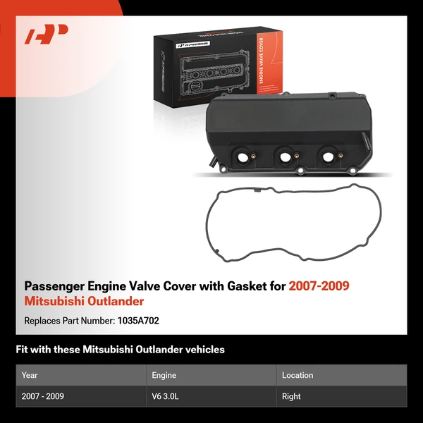 Passenger Engine Valve Cover with Gasket for 2007-2009 Mitsubishi Outlander