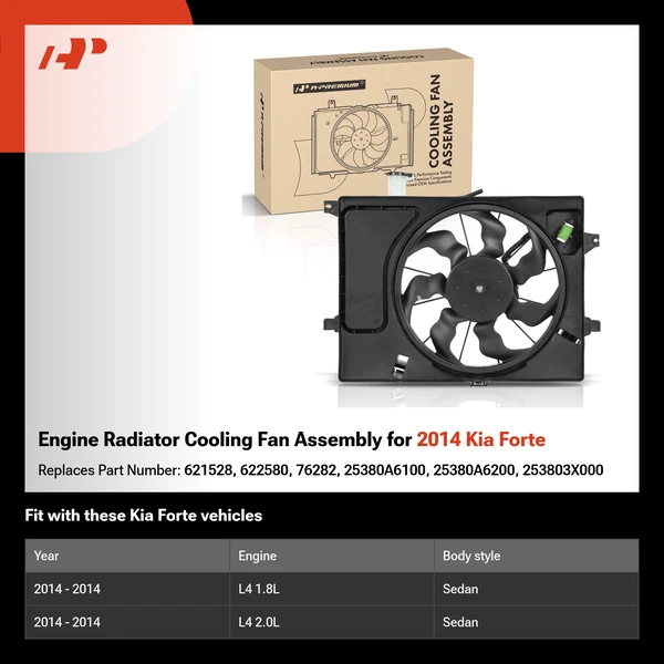 Engine Radiator Cooling Fan Assembly for 2014 Kia Forte
