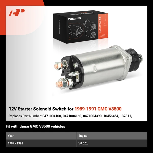 12V Starter Solenoid Switch for 1989-1991 GMC V3500