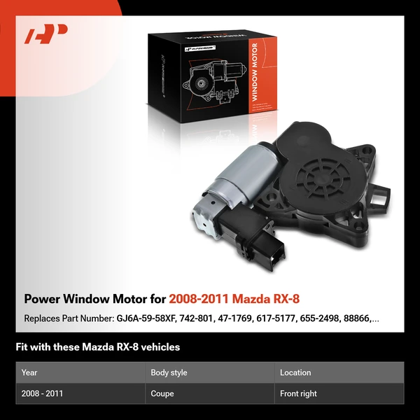 Power Window Motor for 2008-2011 Mazda RX-8