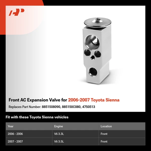 Front AC Expansion Valve for 2006-2007 Toyota Sienna