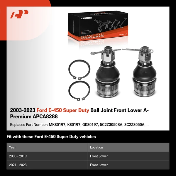 2003-2023 Ford E-450 Super Duty Ball Joint Front Lower A-Premium APCA8288