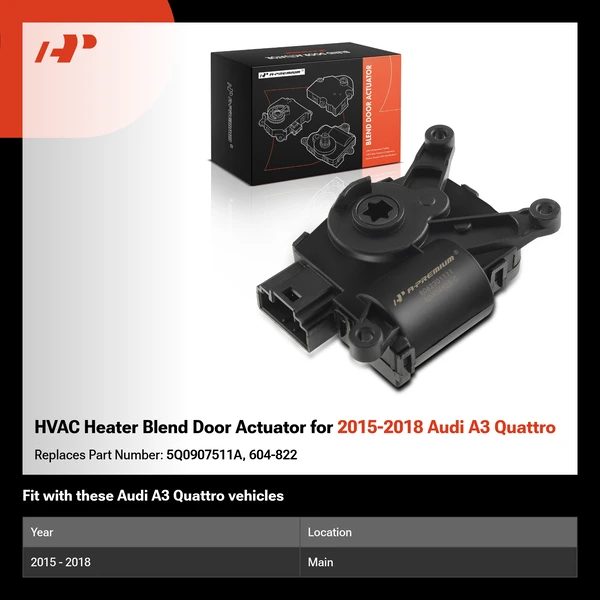 HVAC Heater Blend Door Actuator for 2015-2018 Audi A3 Quattro