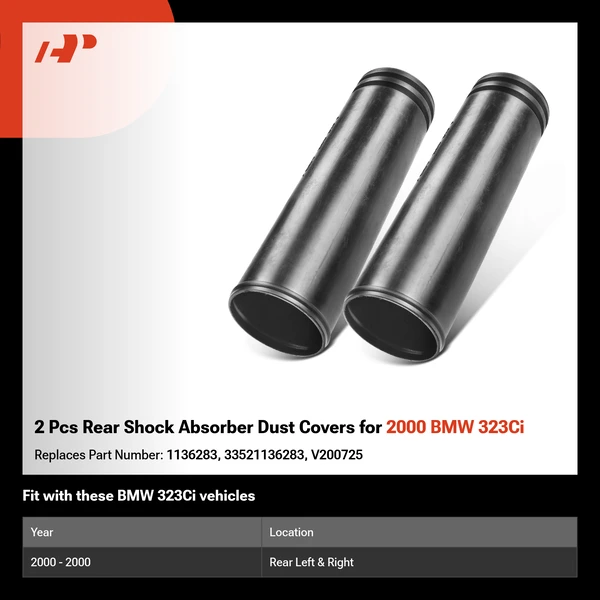 2 Pcs Rear Shock Absorber Dust Covers for 2000 BMW 323Ci