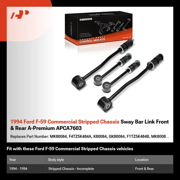 1994 Ford F-59 Commercial Stripped Chassis Sway Bar Link Front & Rear A-Premium APCA7603