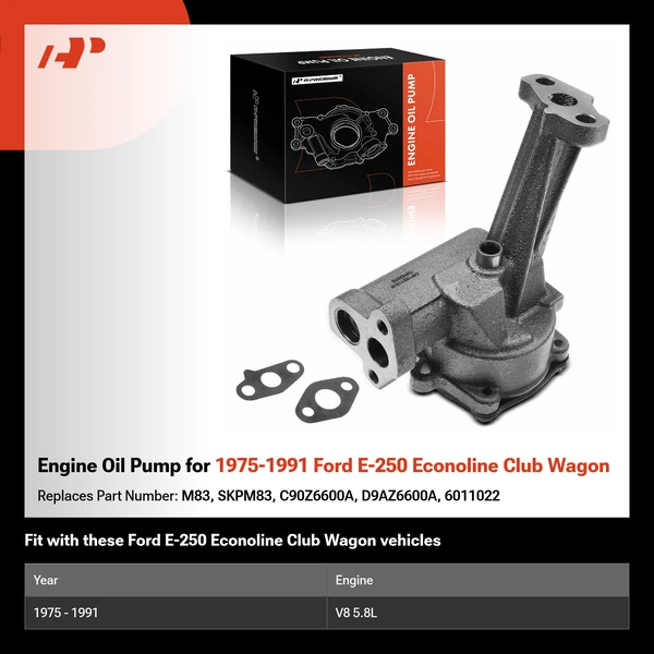 Engine Oil Pump for 1975-1991 Ford E-250 Econoline Club Wagon