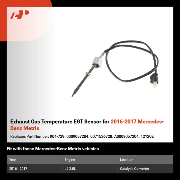 Exhaust Gas Temperature EGT Sensor for 2016-2017 Mercedes-Benz Metris