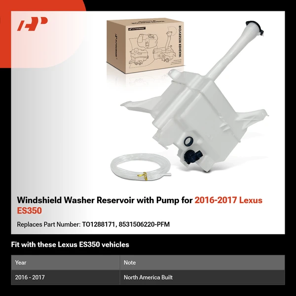 Windshield Washer Reservoir with Pump for 2016-2017 Lexus ES350