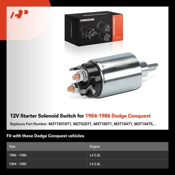 12V Starter Solenoid Switch for 1984-1986 Dodge Conquest