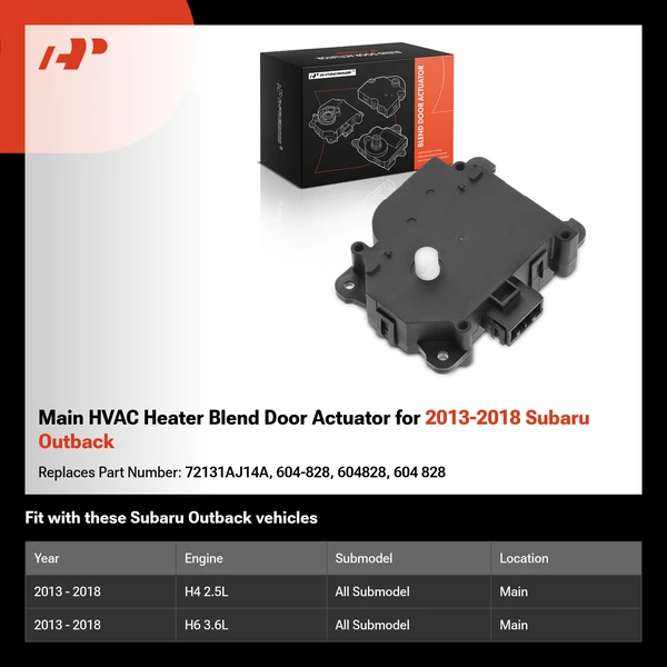 Main HVAC Heater Blend Door Actuator for 2013-2018 Subaru Outback