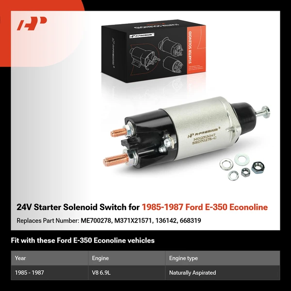 24V Starter Solenoid Switch for 1985-1987 Ford E-350 Econoline